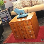 vintage card catalog cabinet or coffee table z