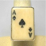 vintage charles albert sterling bone ace of spades ring