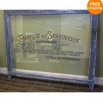 vintage french painted glass window frame