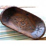 vintage hand carved wood dough bread bowl z