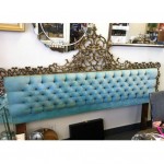 vintage hollywood regency king upholstered headboard z