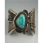 vintage hopi melinda koinva silver turquoise bracelet