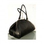 vintage leather pouchy handbag