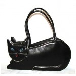 vintage maude frizon novelty leather jeweled cat purse