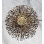 vintage mid-century metal sunburst wall sculpture z