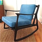 vintage mid-century reupholstered rocking chair