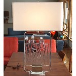 vintage mid-century sculptural glass table lamp z