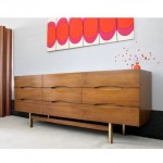 vintage mid-century walnut dresser sideboard