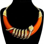 vintage modernist lucite snake necklace
