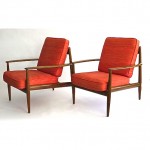 vintage pair grete jalk danish modern chairs z