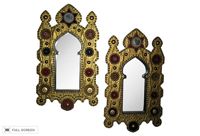 vintage pair of moroccan tin mirrors