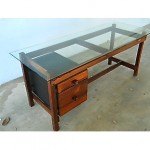 vintage sergio rodrigues brazilian rosewood leather glass desk z