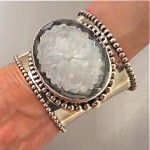 vintage stephen dweck silver quartz cuff bracelet