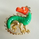 vintage unsigned hattie carnegie dragon brooch