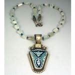 vintage zuni mabel watson quartz china fragment necklace z