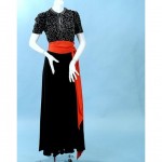 vintage 1940s beaded rayon crepe evening gown