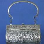 antique 1880s chinese silver repousse box handbag