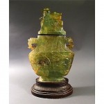antique 19th century chinese huge carved quartz vase