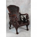 antique late 19th century carved fenghuang chinese throne chair z