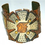 vintage 1930s mexican mixed metals cuff braacelet