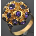 vintage 18k amethyst sputnik dome cocktail ring