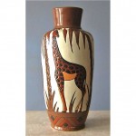 vintage 1930s boch freres giraffe art pottery vase