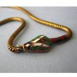 vintage 1930s enamel snake necklace