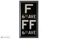 vintage 1930s new york f train subway sign