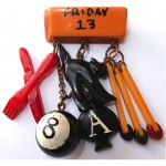 vintage 1940s bakelite superstition brooch