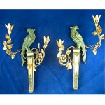 vintage 1940s carved wood gilt sconces