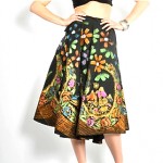 vintage 1950s handpainted Mexican circle skirt z