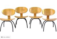 vintage 1950s set of french modernist chairs