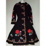 vintage 1950s wool embroidered coat with persian fur trim z