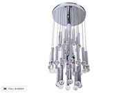 vintage 1960s chrome and glass ball chandelier