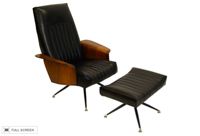 vintage 1960s lounge chair and ottoman