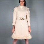 vintage 1960s wool fur trim coat dress z