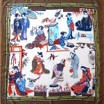 vintage 1966 hermes silk geishas scarf