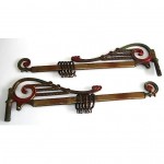vintage art deco cast iron drapery rods