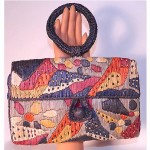 vintage art deco raffia wrist purse clutch