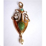 vintage art nouveau 1904 pendant