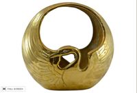 vintage brass swan planter