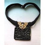 vintage chinese pierced lock necklace
