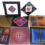 vintage collection of 1971 vasarely prints