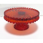 vintage fostoria pressed glass cake plate z