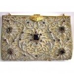 vintage garnet topaz jewel encrusted purse