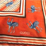 vintage gucci ostrich print cotton shawl