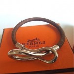 vintage hermes leather palladium bracelet