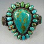 vintage huge navajo turquoise cluster bracelet