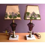 vintage lamps with floral shades