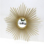 vintage large mid-century sunburst wall mirror